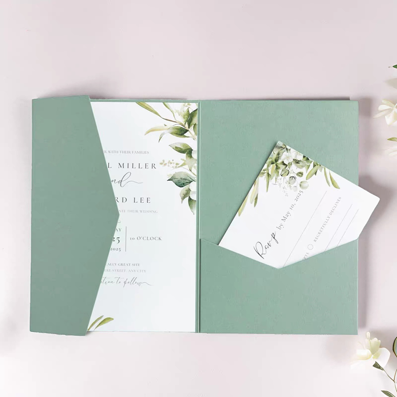 Wedding Supply Business - 30 個 18 × 13 センチメートル緑の封筒結婚式の招待状中小企業高級