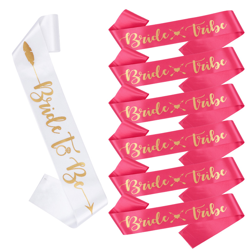 Bride Tribe Sash - 花嫁部族ブライドメイドサッシュセット ブライダルシャワーの装飾用 結婚式の記念品 バチェロレッテパーティー用品 花嫁へのギフト