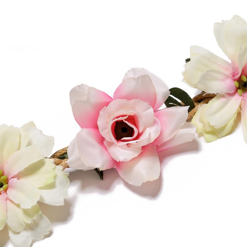 花の花輪ガール新しいヘアフラワーヘッドバンドガーランドヘッド - Wedding Arch Flower のレビューと価格