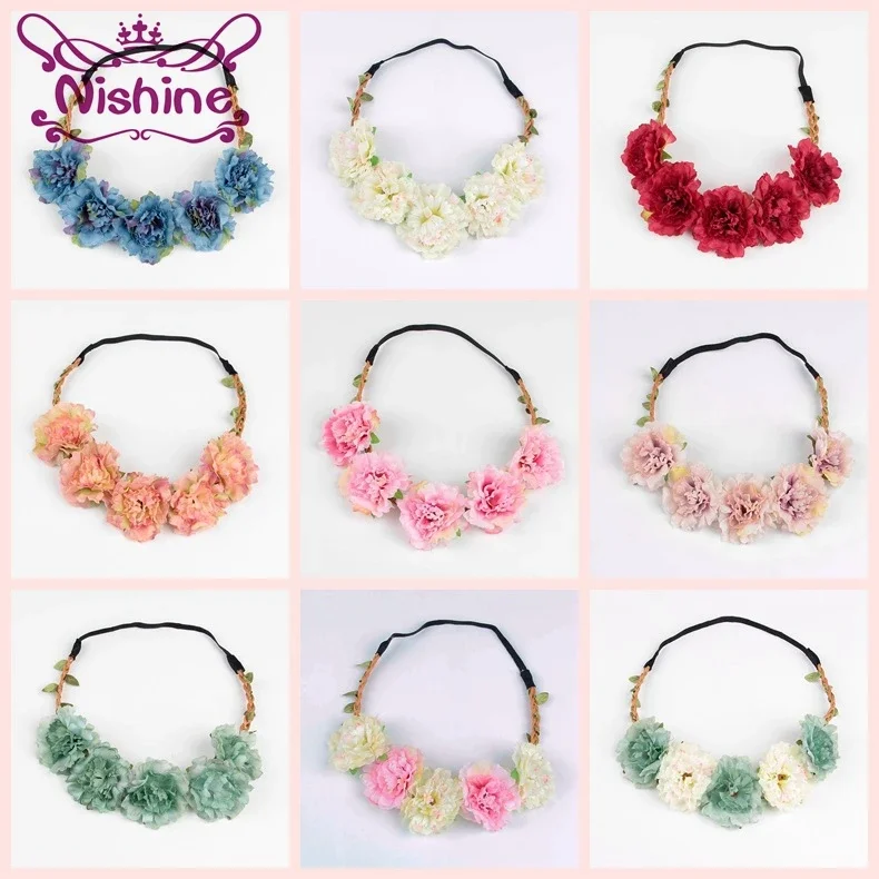 1 個春夏海辺ビーチ花頭飾り花嫁介添人花輪ヘアバンドウェディ - Wedding Arch Flower のレビューと価格