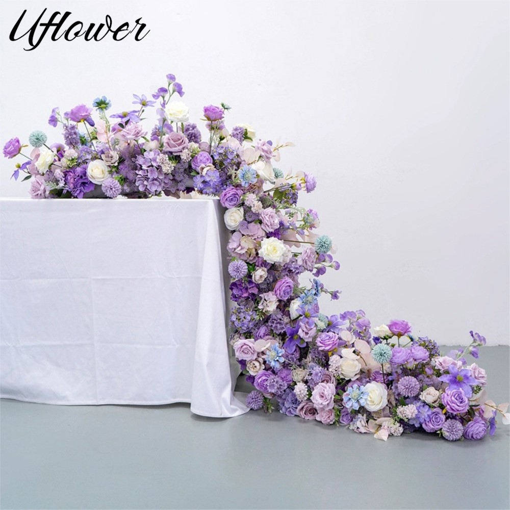 Uflower 200cm 高級ローズ造花列テーブルセンター - Wedding Arch Flower のレビューと価格