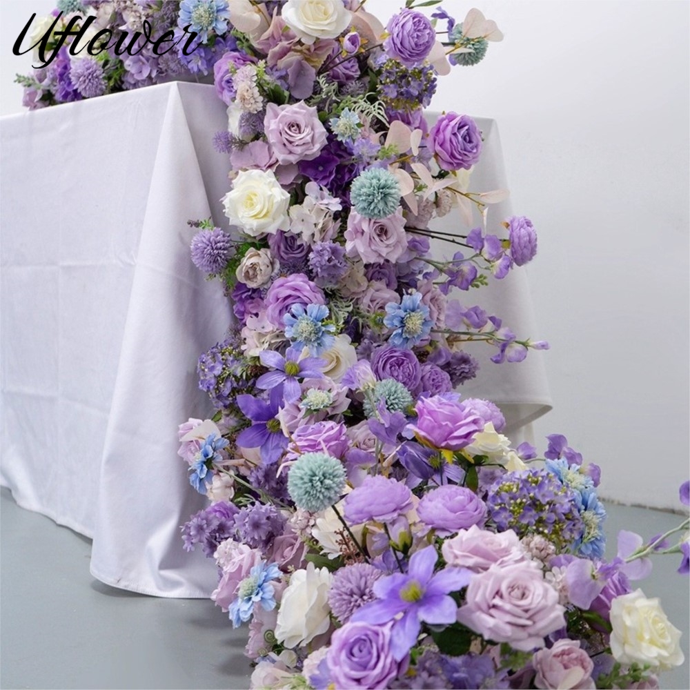 Uflower 200cm 高級ローズ造花列テーブルセンター - Wedding Arch Flower のレビューと価格