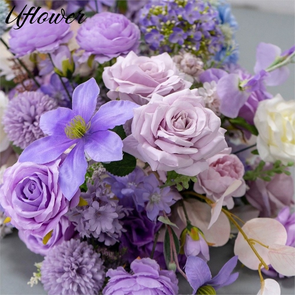 Uflower 200cm 高級ローズ造花列テーブルセンター - Wedding Arch Flower のレビューと価格