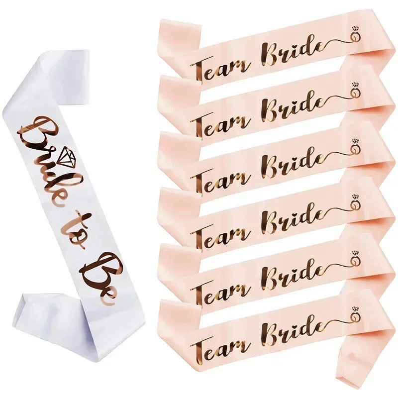 1セット ブライダルサッシュ ローズゴールドデザイン チーム - Bride Tribe Sash のレビューと価格
