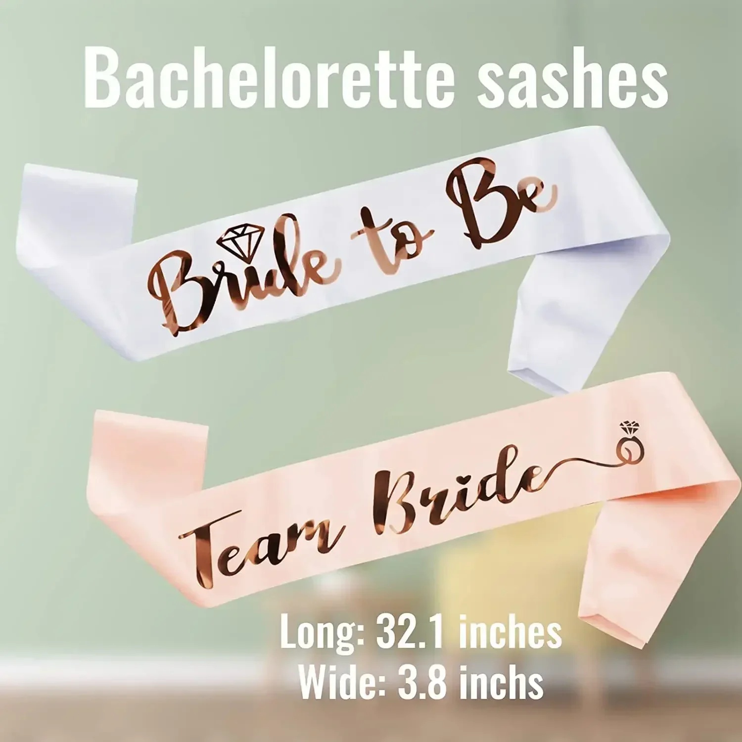 1セット ブライダルサッシュ ローズゴールドデザイン チーム - Bride Tribe Sash のレビューと価格
