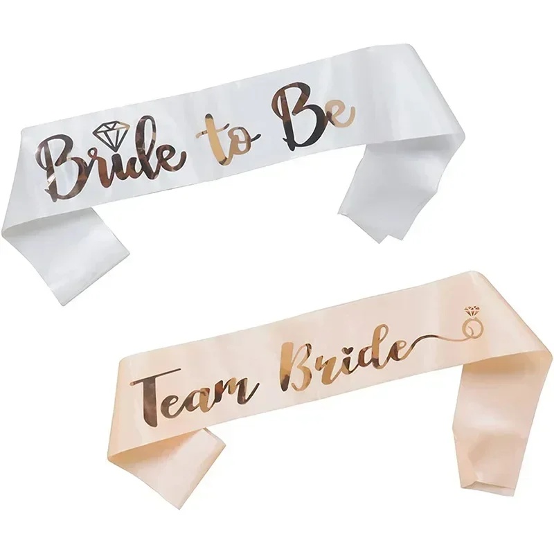 1セット ブライダルサッシュ ローズゴールドデザイン チーム - Bride Tribe Sash のレビューと価格