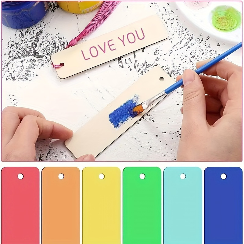 DIY 10 個木製正方形ブランクブックマークタッセルマルチ - Wedding Supply Co のレビューと価格