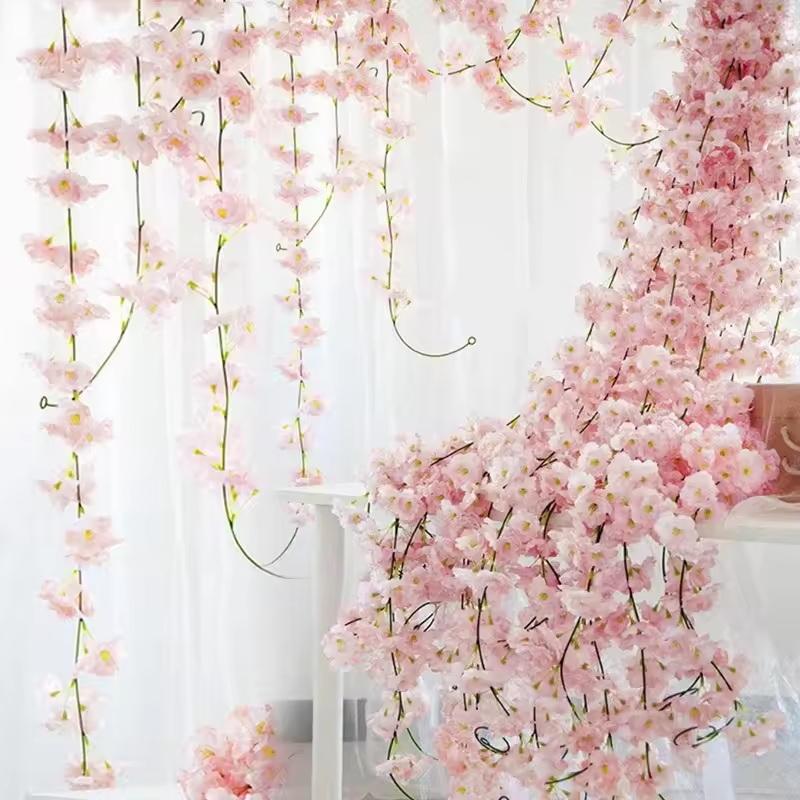 180cm人工桜の花飾り、結婚式のアーチ、庭の背景、ホームパ - Wedding Arch Flower のレビューと価格