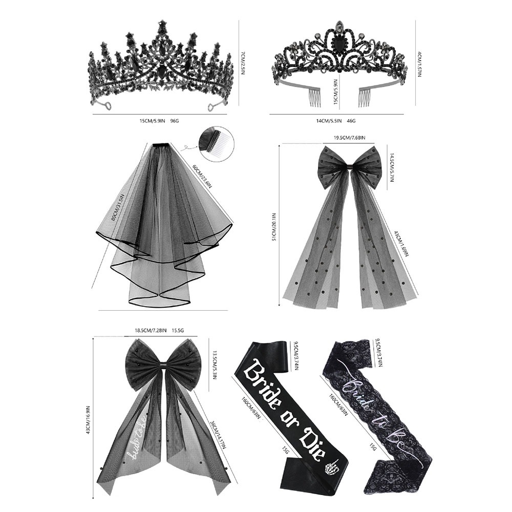 3個セット ゴシック調 ブラック ブライダルアクセサリー 花 - Bride Tribe Sash のレビューと価格